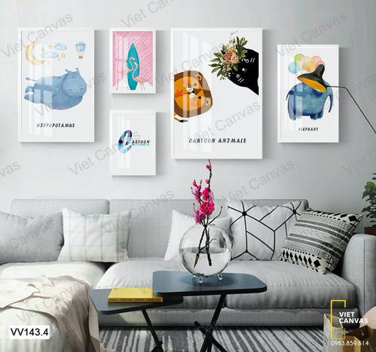 Bộ 5 Tranh Những Con Vật Thú Vị - VV143.4