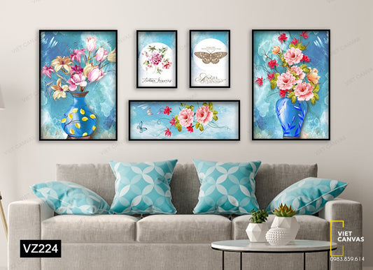 Bộ 5 Tranh Lọ Hoa Đẹp Ấn Tượng - VZ224