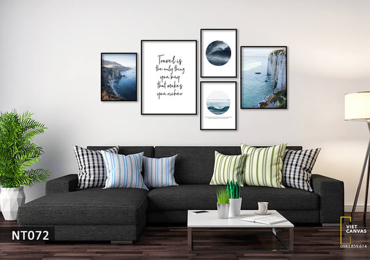 Bộ 5 Tranh Biển Cả Và Quotes - NT072