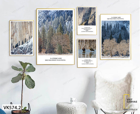 Bộ 5 Tranh Núi Và Rừng Thông - VK574.2