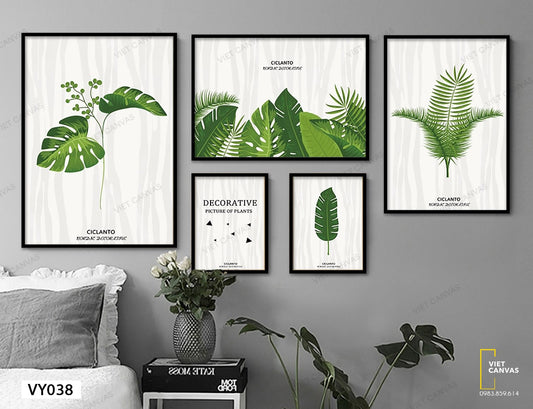 Bộ 5 Tranh Lá Cây Tươi Mát - VY038