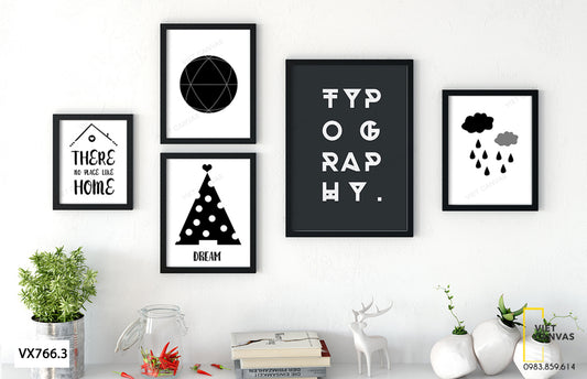 Bộ 5 Tranh Quotes Đơn Giản - VX766.3