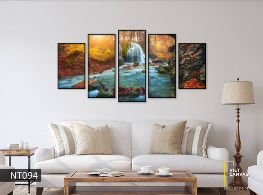 Bộ 5 Tranh Thác Nước Mùa Thu - NT094