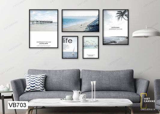 Bộ 5 Tranh The Ocean Stirs The Heart - VB703