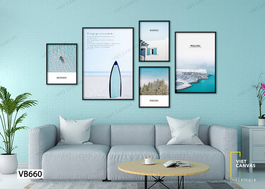 Bộ 5 Tranh Thiên Nhiên Của Biển - VB660