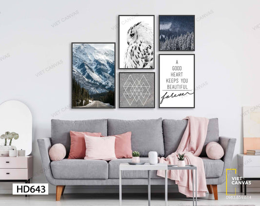 Bộ 5 Tranh Thiên Nhiên Hoang Dã Và Quotes - HD643