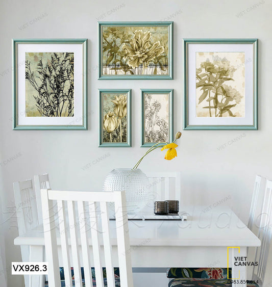 Bộ 5 Tranh Vườn Hoa Nhẹ Nhàng - VX926.3
