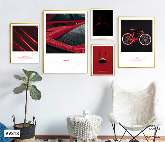 Bộ 5 Tranh Xe Và Máy Ảnh - VV818