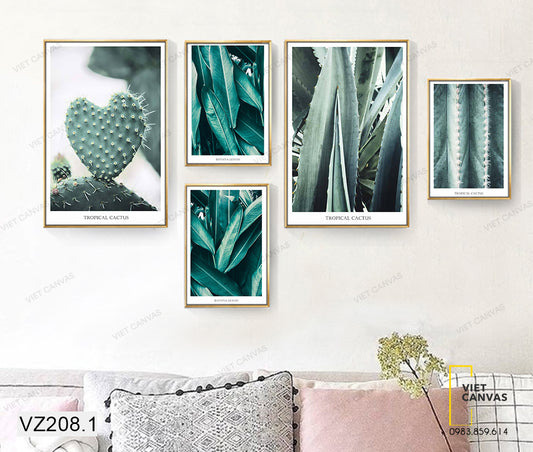 Bộ 5 Tranh Xương Rồng Nhiệt Đới - VZ208.1