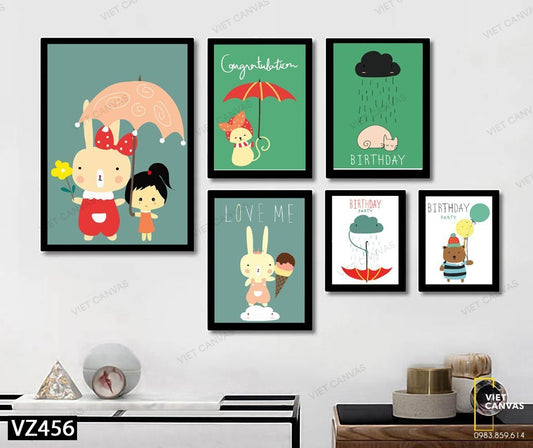 Bộ 6 Tranh Bé Và Những Người Bạn - VZ456