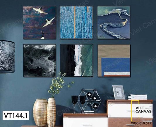 Bộ 6 Tranh Cánh Cò Trắng Và Biển - VT144.1