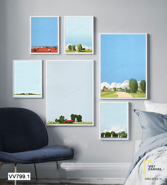 Bộ 6 Tranh Cảnh Vật Và Bầu Trời - VV799.1