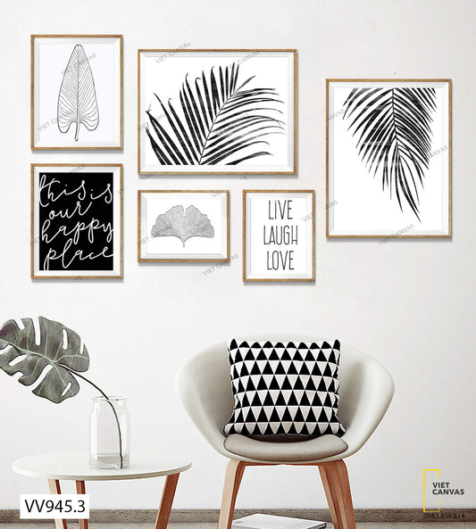 Bộ 6 Tranh Chiếc Lá Và Quotes - VV945.3