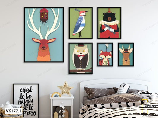 Bộ 6 Tranh Động Vật - VK177.1