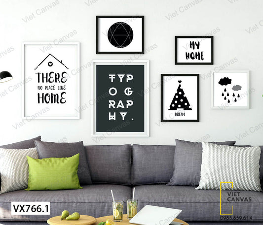 Bộ 6 Tranh Quotes Đơn Giản - VX766.1