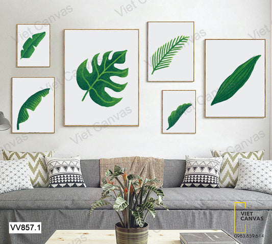 Bộ 3 Tranh Lá Cây - VV857.1