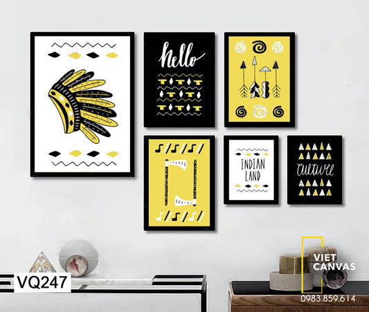 Bộ 6 Tranh Mũ Lông Vũ - VQ247