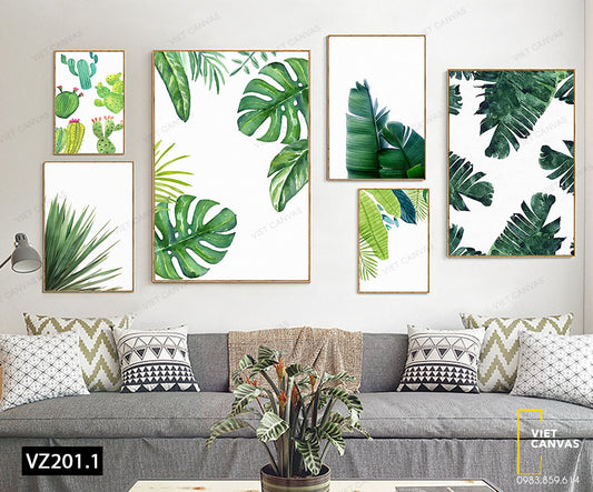 Bộ 6 Tranh Lá Cây Đa Dạng - VZ201.1