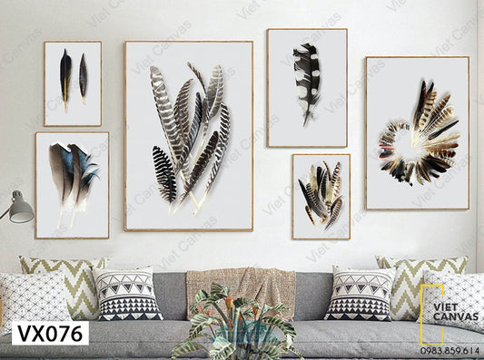Bộ 6 Tranh Những Chiếc Lông Vũ - VX076