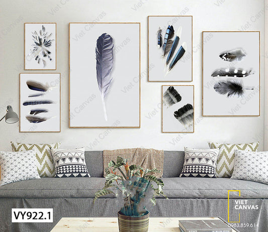 Bộ 6 Tranh Những Chiếc Lông Vũ Ngộ Nghĩnh - VY922.1