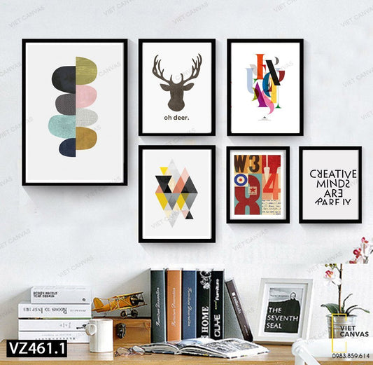 Bộ 6 Tranh Trừu Tượng Và Quotes - VZ461.1