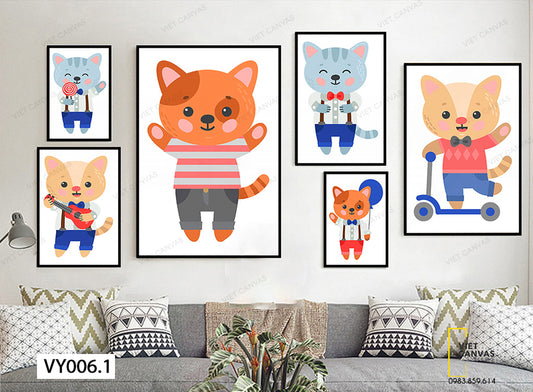 Bộ 6 Tranh Thú Dễ Thương - VY006.1