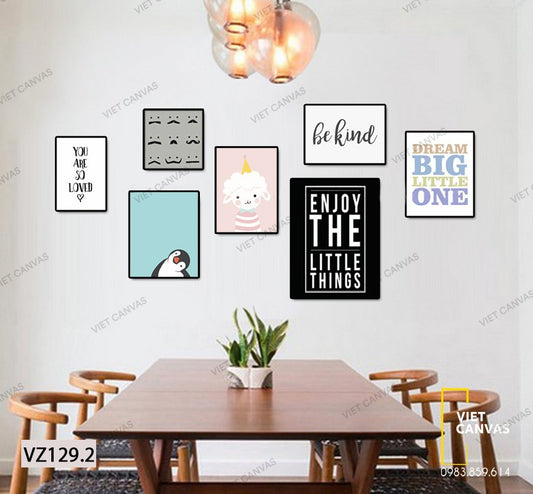 Bộ 7 Tranh Động Vật Và Quotes - VZ129.2