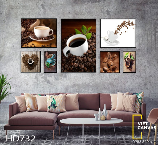 Bộ 7 Tranh Tách Cà Phê Nóng - HD732