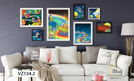 Bộ 7 Tranh Vũ Trụ Vui Nhộn - VZ134.2