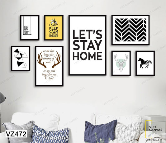 Bộ 8 Tranh Quotes Đơn Giản - VZ472