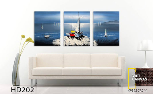 Bộ 3 Tranh Thuyền Ra Khơi - HD202