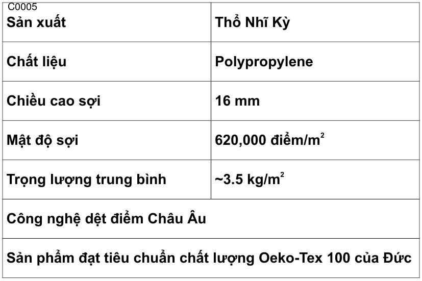 Thảm Sợi Ngắn - C0005