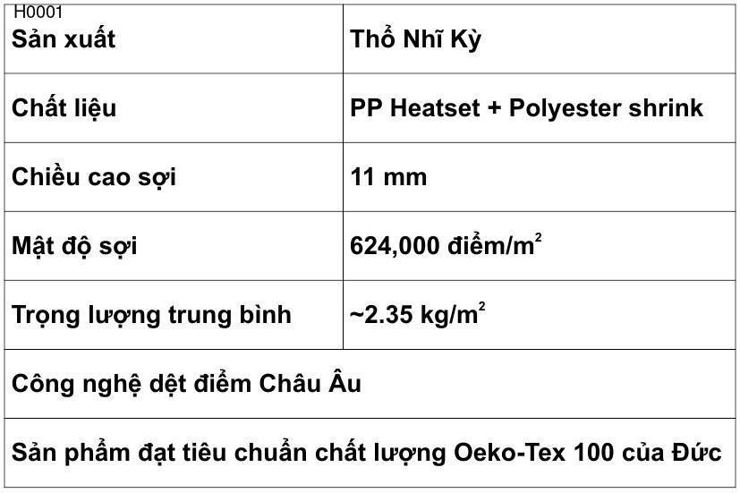 Thảm Sợi Ngắn - H0001