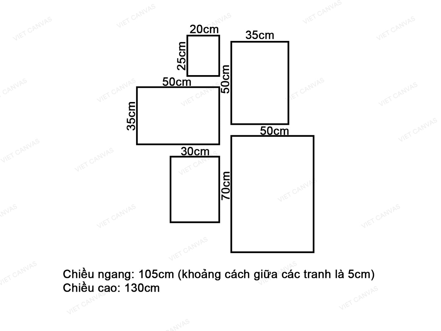 Bộ 5 Tranh Hình Không Gian - VV283.2