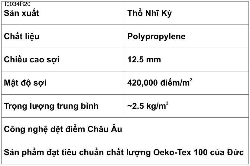 Thảm Sợi Ngắn - I0034R20