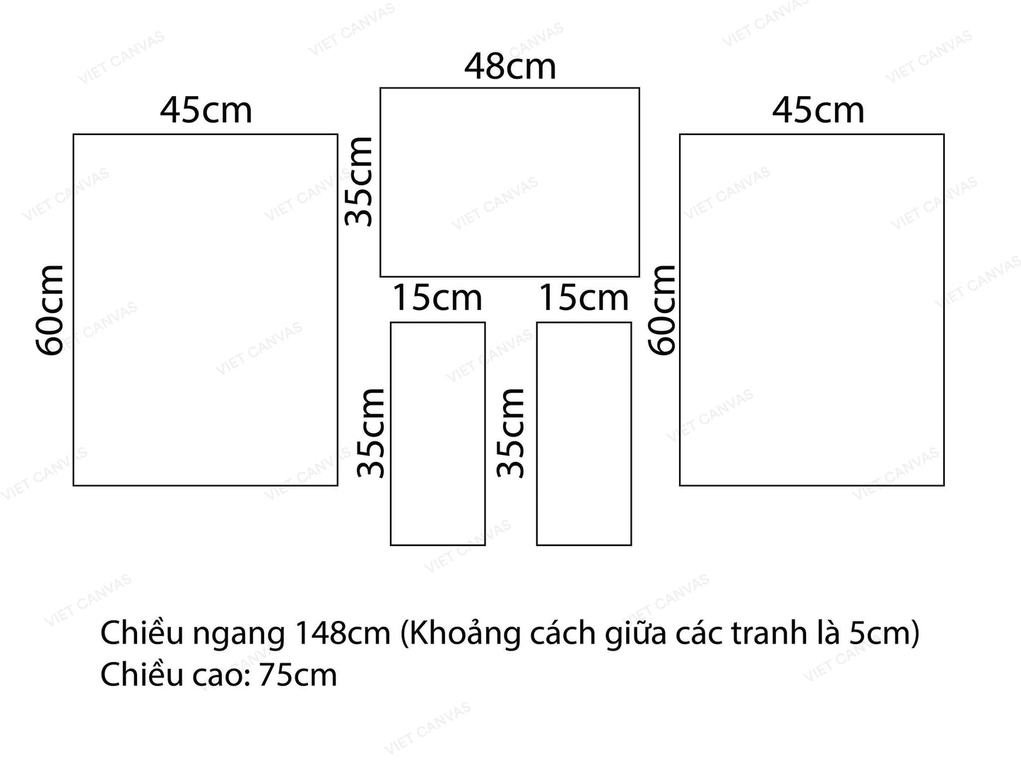 Bộ 5 Tranh Trừu Tượng - VV936.2