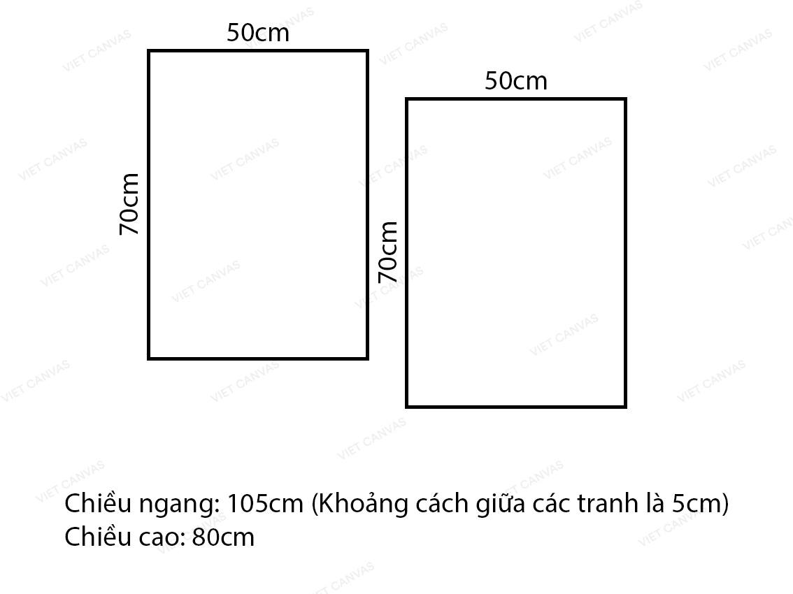 Bộ 2 Tranh Lá Cây Xanh Tươi - VW462.2