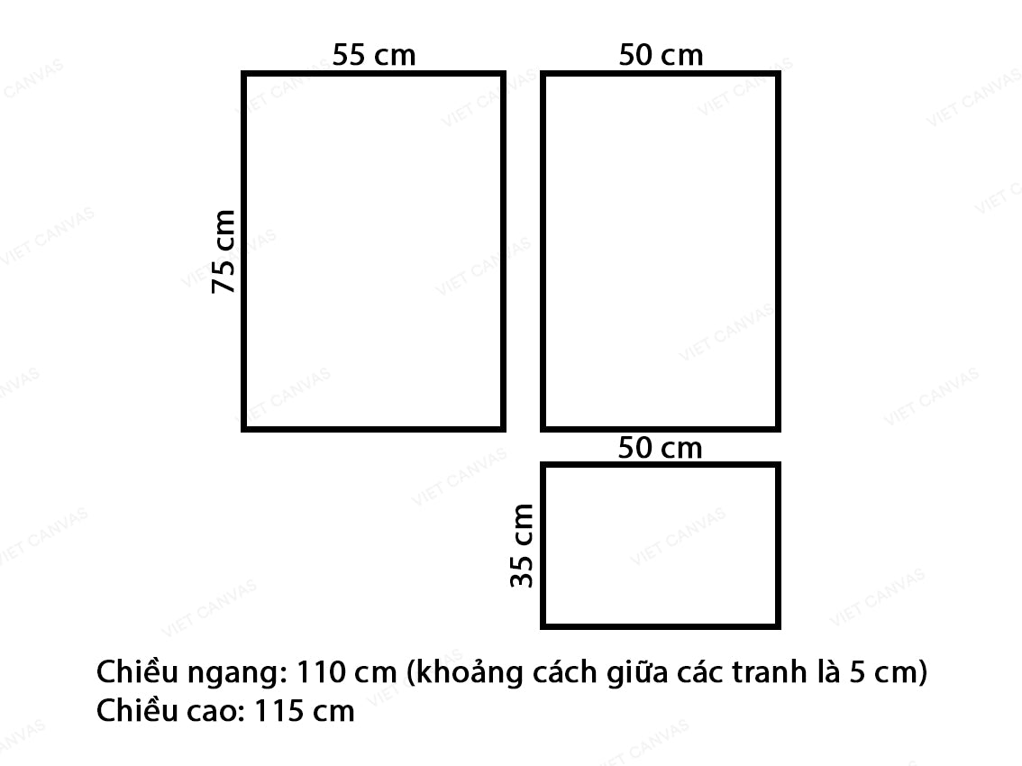 Bộ 3 Tranh Hoa Khoe Sắc - VX258.2