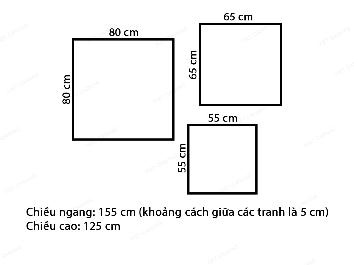 Bộ 3 Tranh Những Bó Hoa Sắc Màu - VX243.2