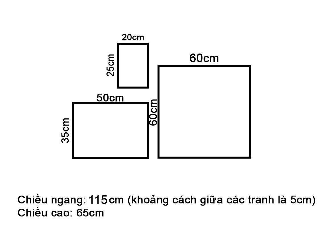 Bộ 3 Tranh Cành Lá Xanh - VZ227.3