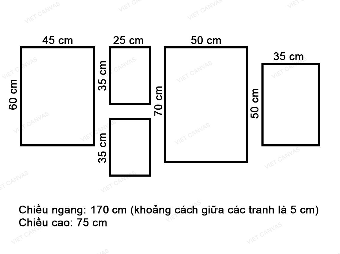 Bộ 5 Tranh Rừng Lá Cây Xanh, Quả Dứa Và Quotes - VY045