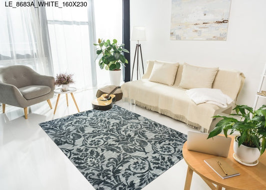 Thảm Sợi Ngắn - LE_8683A_WHITE_160X230