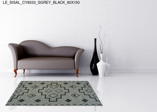 Thảm Sợi Ngắn - LE_SISAL_CY8533_SGREY_BL_80X150