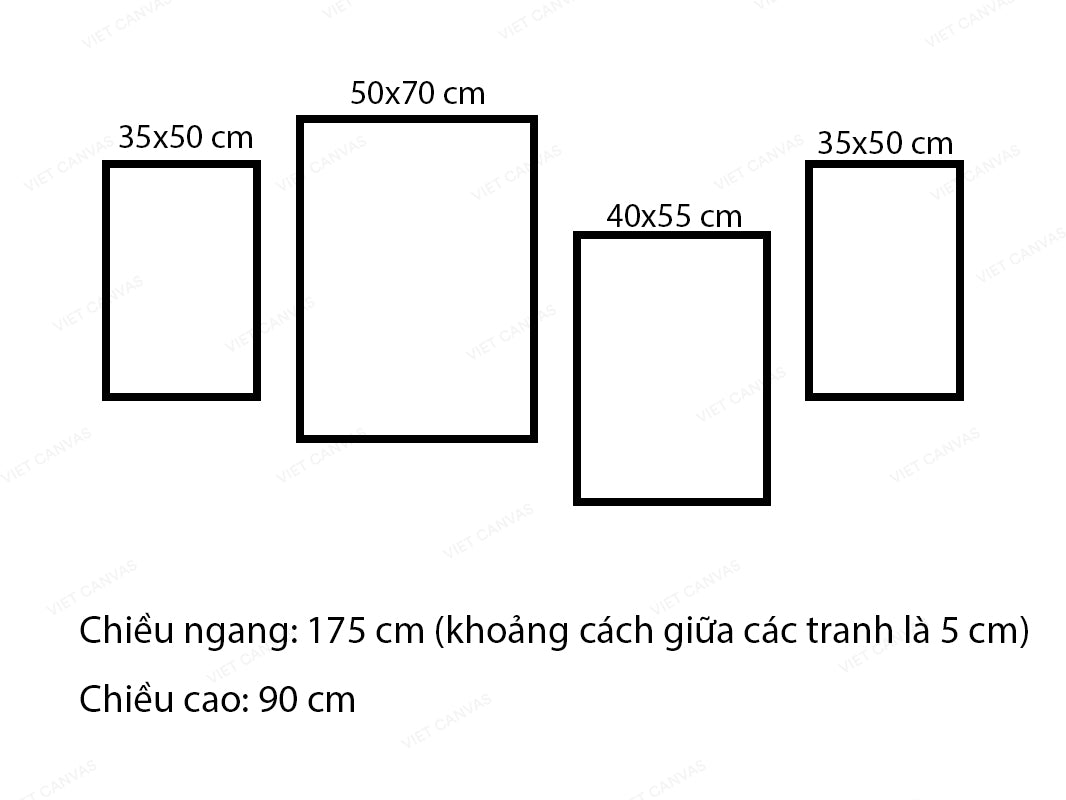 Bộ 4 Tranh Tác Phẩm Van Gogh - VG052