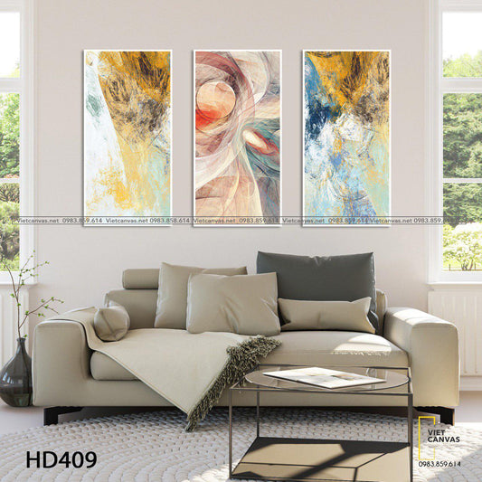 Bộ 3 Tranh Nghệ Thuật Sắc Màu Trừu Tượng - HD409