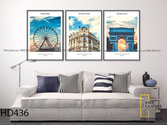 Bộ 3 Tranh Bầu Trời Trên Những Kỳ Quan Thế Giới - HD436