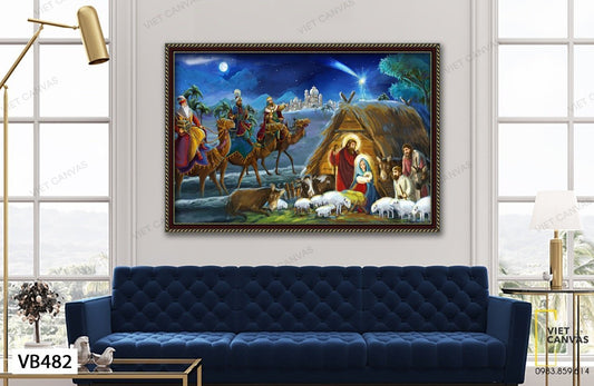 Tranh Muôn Loài Chào Đón Sự Ra Đời Của Chúa - VB482