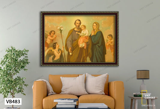 Tranh Gia Đình Thánh Cùng Các Thiên Thần - VB483