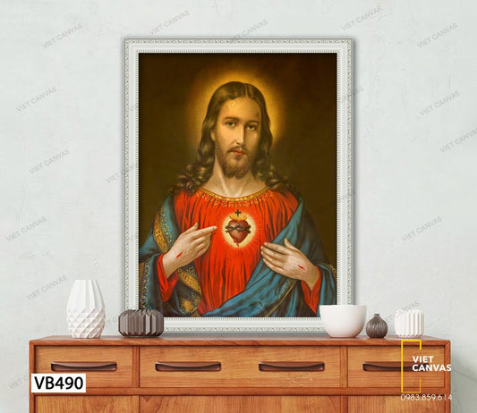 Tranh Trái Tim Nhiệm Màu Của Đức Kitô - VB490