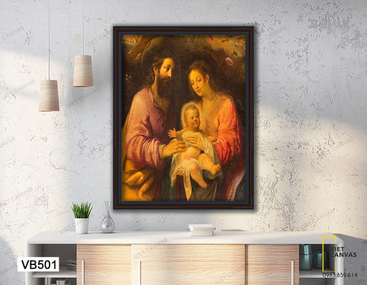 Tranh Chúa Hài Đồng Bên Cạnh Gia Đình Thánh - VB501